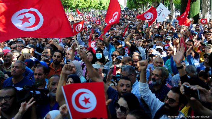 Manifestación en Túnez. 