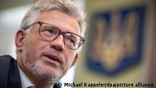 Andrij Melnyk, scheidender Botschafter der Ukraine in Deutschland, aufgenommen bei einem Interview mit der dpa Deutsche Presse-Agentur.