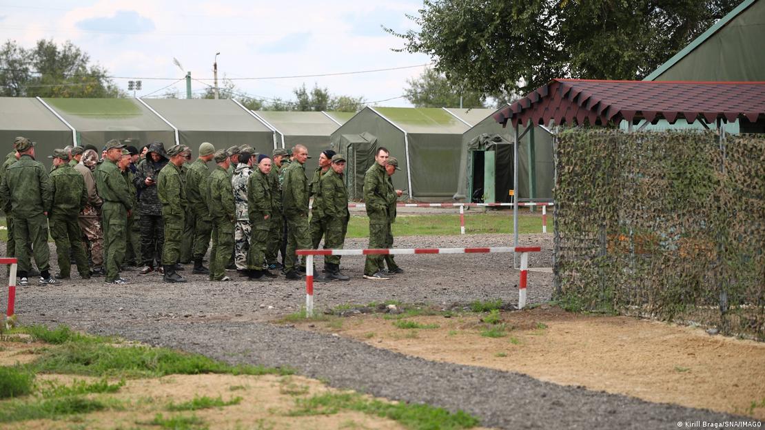 Personal del Ejército ruso en fila, en un cuartel de Volgogrado.