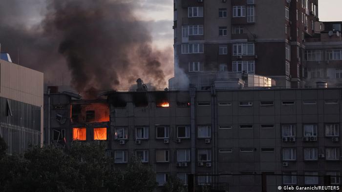 Ataque con drones sobre edificios de Kiev.