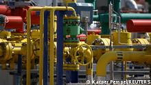 FILE PHOTO: A gas installation is pictured at the Cavern Underground Gas Storage (CUGS) Kosakowo facility, near Debogorze, Poland April, 30. 2022. REUTERS/Kacper Pempel/File Photo