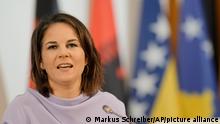 German Foreign Minister Annalena Baerbock delivers her opening remarks at a conference on the Western Balkans at the Foreign Office in Berlin, Germany, Friday, Oct. 21, 2022. (AP Photo/Markus Schreiber)