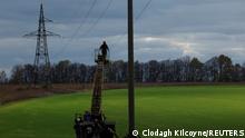 Instandsetzung von Stromleitungen im Gebiet Charkiw, 21. Oktober 2022