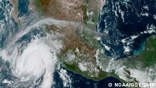 This satellite image from the National Oceanic and Atmospheric Administration shows Hurricane Roslyn approaching Mexico's Pacific coast on October 22, 2022, at 15:50UTC. - Roslyn strengthened to a major Category 4 storm on Saturday, the US National Hurricane Center (NHC) said, warning of potentially damaging winds, dangerous storm surge and flash flooding. The storm was some 150 miles (240kms) west-southwest of Manzanillo, with maximum sustained winds of 130 miles per hour (209kph), and is forecast to slam into the coast of Nayarit state on October 23 at or near major hurricane strength, the NHC said (Photo by Handout / NOAA/GOES / AFP) / RESTRICTED TO EDITORIAL USE - MANDATORY CREDIT AFP PHOTO / NOAA/GOES - NO MARKETING NO ADVERTISING CAMPAIGNS - DISTRIBUTED AS A SERVICE TO CLIENTS