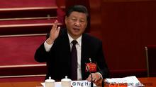 Chinese President Xi Jinping attends the closing ceremony of the 20th National Congress of China's ruling Communist Party at the Great Hall of the People in Beijing, Saturday, Oct. 22, 2022. (AP Photo/Ng Han Guan)