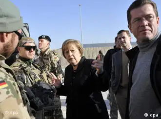 德国总理默克尔在阿富汗视察德国驻军