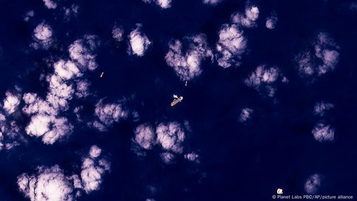 Satellitenbild des Seegebietes über dem Gasfeld Karisch (05.06.2022) Satellitenbild des Seegebietes über dem Gasfeld Karisch (05.06.2022)