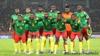 L’équipe nationale camerounaise pose pour une photo (février 2022)