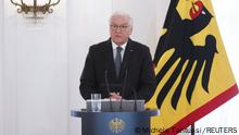 28.10.2022, Berlin+++ German President Frank-Walter Steinmeier addresses the nation in a speech titled, Strengthening all that connects us in Berlin, Germany October 28, 2022. REUTERS/Michele Tantussi
