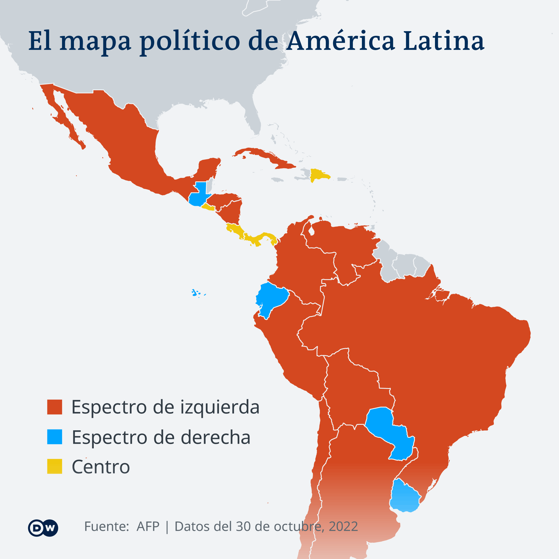 Infografik Karte politische Linke in Lateinamerika ES