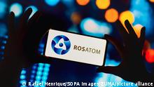 September 19, 2022, Brazil: In this photo illustration, the State Atomic Energy Corporation Rosatom logo seen displayed on a smartphone. (Credit Image: © Rafael Henrique/SOPA Images via ZUMA Press Wire