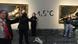 Climate activists stick themselves to Goya paintings with "1,5°C" graffiti on the wall behind them Climate activists stick themselves to Goya paintings with "1,5°C" graffiti on the wall behind them