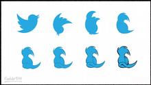 'El efecto Musk' - el pajarito del logotipo de Twitter se va transformando en la cara de un conocido pato de los dibujos animados.