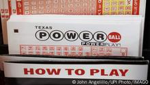  Powerball lottery ticket cards are on a rack at a gas station in Houston, Texas on Friday, November 4, 2022. The Powerball jackpot reached an estimated $1.6 billion on Friday, making it the largest jackpot ever. 1 NYP20221104103 JOHNxANGELILLO