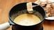 A cheese fondue A cheese fondue