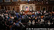 Members of Congress gather in the House Chamber prior to the address of Greek Prime Minister Kyriakos Mitsotakis during a joint session of Congress at the US Capitol in Washington, DC, on May 17, 2022. (Photo by Jim WATSON / AFP) (Photo by JIM WATSON/AFP via Getty Images)