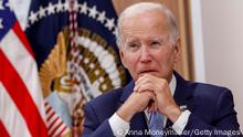 WASHINGTON, DC - JULY 28: U.S. President Joe Biden gives remarks during a meeting on the U.S. Economy with CEOs and members of his Cabinet in the South Court Auditorium of the White House on July 28, 2022 in Washington, DC. During the meeting, President Biden was given a note by an aide which indicated that Creating Helpful Incentives to Produce Semiconductors (CHIPS) for America Act had received enough yes votes in the House of Representatives to pass the legislation. (Photo by Anna Moneymaker/Getty Images)