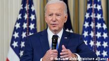 President Joe Biden answers questions from reporters as he speaks in the State Dining Room of the White House in Washington, Wednesday, Nov. 9, 2022. (AP Photo/Susan Walsh)