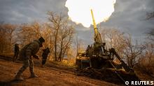 Ukrainian servicemen fire a 2S7 Pion self-propelled gun at a position, as Russia's attack on Ukraine continues, on a frontline in Kherson region, Ukraine November 9, 2022. REUTERS/Viacheslav Ratynskyi