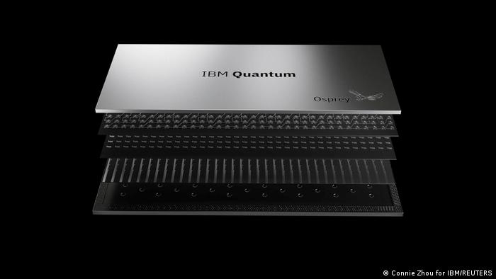 Una ilustración del procesador cuántico Osprey de 433 qubits de IBM.