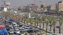A previously abandoned promenade has been paved and planted with gardens of flowers and palm trees, at the Tahrir Square ( Liberation Square ) in the Iraqi capital Baghdad on November 7, 2022. - Once the epicentre of the October 2019 nationwide anti-government protest movement, the square is now transformed. More than 600 people were killed and thousands injured during the unprecedented protests, where demonstrators denounced corruption and the negligence of politicians, as well as the control of neighbouring Iran on their country. (Photo by AHMAD AL-RUBAYE / AFP) (Photo by AHMAD AL-RUBAYE/AFP via Getty Images)