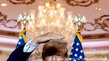 Former President Donald Trump looks out at the audience as he speaks at his Mar-a-Lago estate in Palm Beach, Fla., on Election Day, Tuesday, Nov. 8, 2022. (AP Photo/Andrew Harnik)