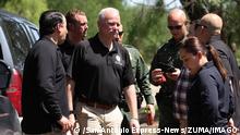 May 25, 2022, Uvalde, Texas, USA: U.S. Customs and Border Protection Commissioner Chris Magnus, third from left, arrives at at Robb Elementary School in Uvalde, Texas, Wednesday, May 25, 2022. On Tuesday, 18-year-old Salvador Ramos entered the school and killed 19 children and two adults. Uvalde USA - ZUMAa27_ 20220525_znn_a27_034 Copyright: xSanxAntonioxExpress-Newsx 