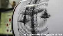 November 15, 2017 - Karo, North Sumatra, Indonesia - A seismograph recording volcanic activity of mount Sinabung at an observation center in Karo, North Sumatra on November 14, 2017. Mount Sinabung roared back to life in 2010 for the first time in 400 years, after another period of inactivity it erupted once more in 2013, and has remained highly active since