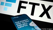 LONDON, ENGLAND - NOVEMBER 10: In this photo illustration the FTX logo and mobile app adverts are displayed on screens on November 10, 2022 in London, England. The Bahamas-based crypto exchange's larger rival, Binance, walked away from a potential bailout deal, as FTX struggles with a wave of customer withdrawals that have created a liquidity crunch. (Photo Illustration by Leon Neal/Getty Images)