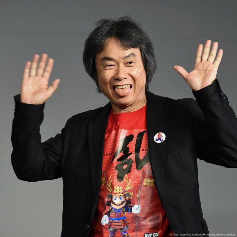 Shigeru Miyamoto with his most enduring creation: Mario - CHM Revolution