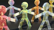 RECORD DATE NOT STATED Unterschiedliche Einkommen Symbolbild zum Thema Einkommensunterschiede *** Different income symbol image on the topic of income differences