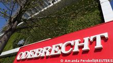 FILE PHOTO: The corporate logo of the Odebrecht SA construction conglomerate is pictured at its headquarters in Sao Paulo, Brazil, July 29, 2019. REUTERS/Amanda Perobelli/File Photo