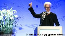 18.11.2022, Frankfurt, Deutschland, Christine Lagarde, Präsidentin der Europäischen Zentralbank (EZB), spricht auf dem Kongress in der Alten Oper. Unter dem Motto „Coping with transformational change“ findet der 32. European Banking Congress in Frankfurt statt. +++ dpa-Bildfunk +++