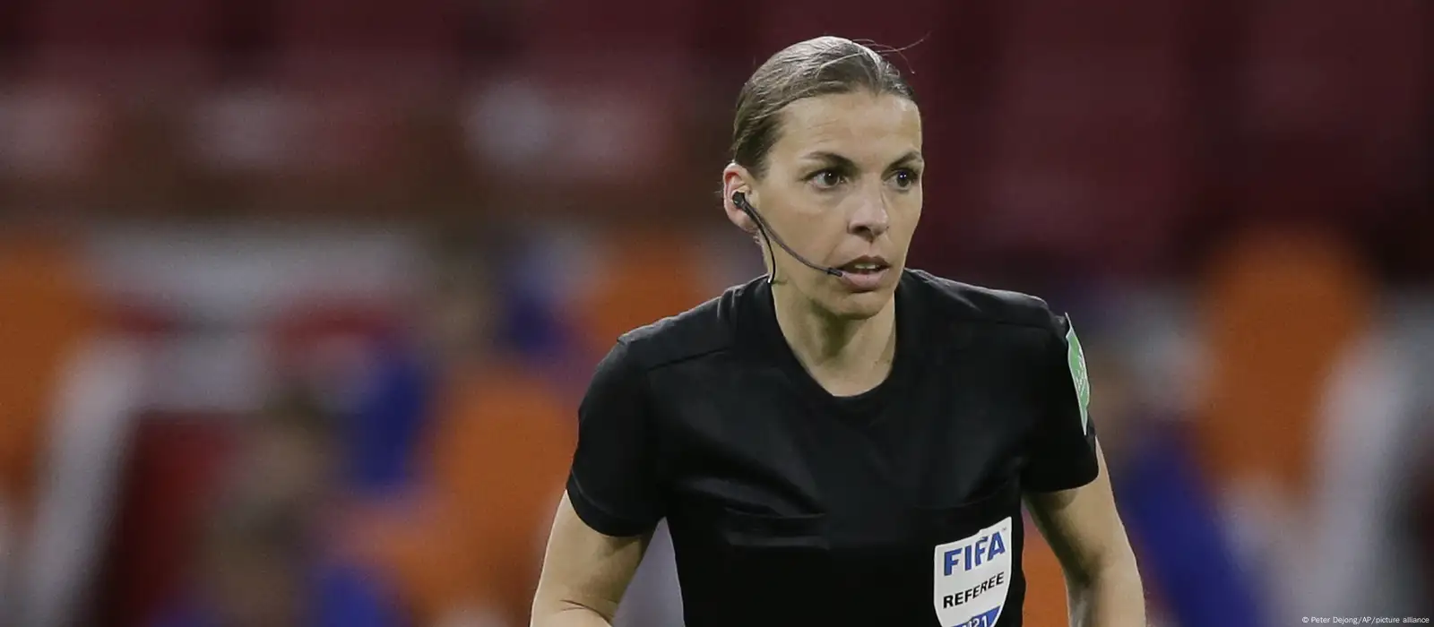 Stephanie Frappart makes history as first female referee for match