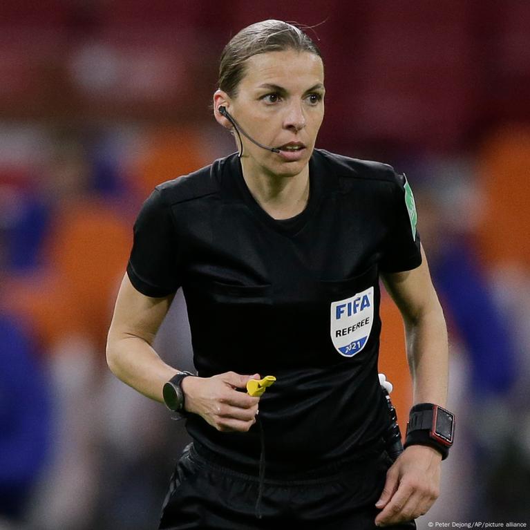 Stephanie Frappart makes history as first female referee for match