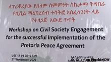 18.11.2022, Addis Abeba, Äthiopien, The Ethiopian Council of Civil Society Organizations called for the full implementation of the recent peace accord The council will brief journalists on its plan and role in helping with implementation. 