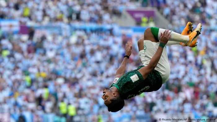 El festejo de Al-Dawsari tras su golazo contra Argentina