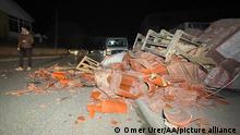 DUZCE, TURKIYE - NOVEMBER 23: Debris after 5.9-magnitude earthquake jolted western Turkish province of Duzce on November 23, 2022. Omer Urer / Anadolu Agency