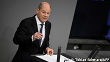 23.11.2022
German Chancellor Olaf Scholz addresses delegates during a session of the Bundestag (lower house of parliament) on November 23, 2022 in Berlin. - The general debate and consultations are focusing on the 2023 budget in foreign policies, defence and economy. (Photo by Tobias SCHWARZ / AFP)