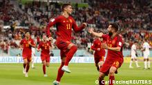 Ferrán Torres festeja el tercer gol de España ante Costa Rica