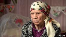 102-jährige Lubov Yarosh aus dem ukrainischen Dorf Khodorkiv bei Zhytomyr.