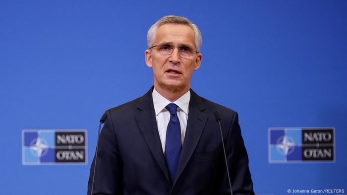 NATO-Generalsekretär Jens Stoltenberg auf einer Pressekonferenz