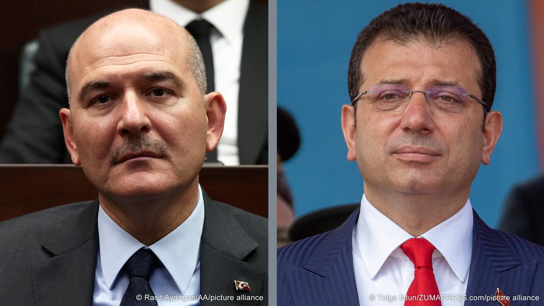 Министерот за внатрешни работи, Сулејман Сојлу (л.) го нарекол истанбулскиот градоначалник Имамоглу (д.) „глупак“
