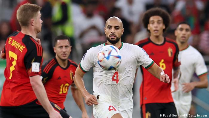 نجم المنتخب المغربي سفيان امرابط - المغرب ضد بلجيكا