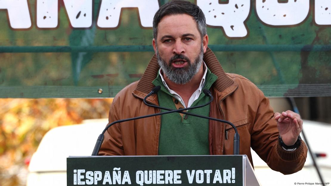 El líder de Vox y candidato a las elecciones, Santiago Abascal, en un mitin. 