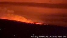 A general view of Hawaii's Mauna Loa volcano, in Kailua-Kona, Hawaii, U.S., November 28, 2022 in this screen grab taken from a social media video. kelly/ @MAGAHAWAII/via REUTERS THIS IMAGE HAS BEEN SUPPLIED BY A THIRD PARTY. MANDATORY CREDIT. NO RESALES. NO ARCHIVES.