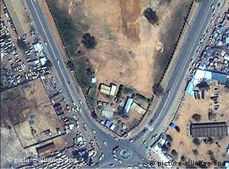 Satellite image of roads in Sudan