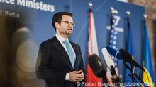 Marco Buschmann (FDP), Bundesminister der Justiz, aufgenommen beim Doorstep beim Treffen der G7 Justizminister in Berlin, 29.11.2022.