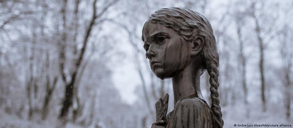 Monumentos às vítimas do Holodomor em Kiev, na Ucrânia