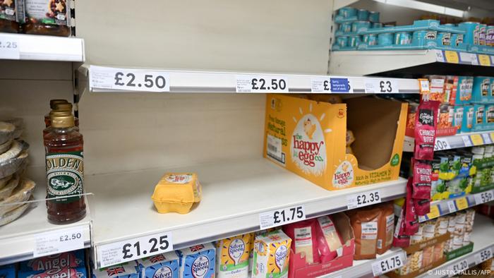Brexit-Folgen in UK | London steigende Inflation und leere Lebensmittelregale der Supermärkte 
